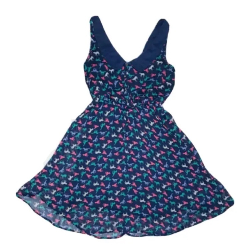 Horse Print Peter Pan Collar Dress Juniors Size Small Retro Novelty Twee Fun